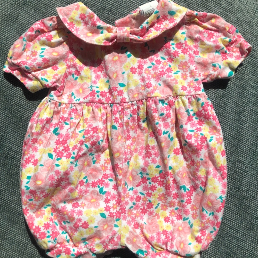 Oshkosh vintage pink floral cute romper